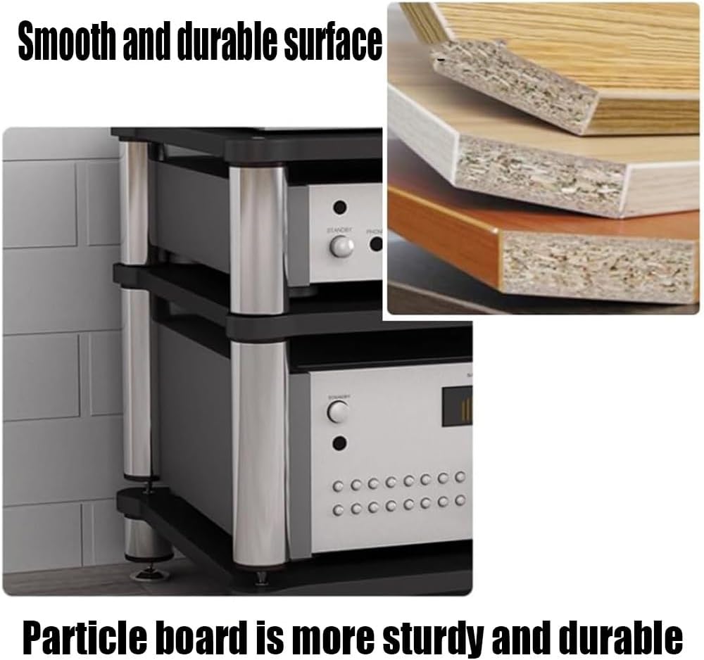 KGPGNYMYHA Stereo Component Cabinet Freestanding AV Media Stand Stereo Rack Living Room Audio-video Shelving Record Player Stand AV Cabinet(Brown