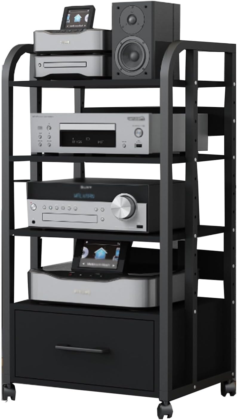 Movable Audio Rack with Drawer