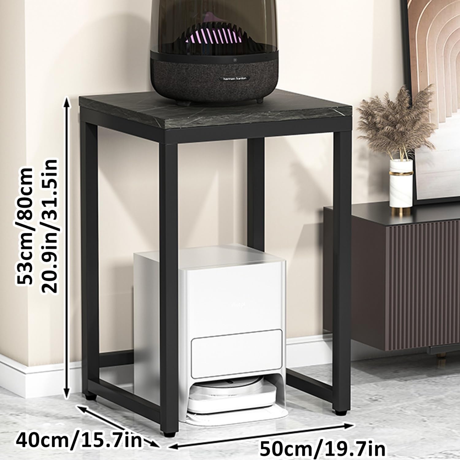 Portable Game Console Stand - Audio Rack & Media Storage Shelf for Projectors & Entertainment Systems - Ideal for Living Rooms & Gaming Rooms (Black