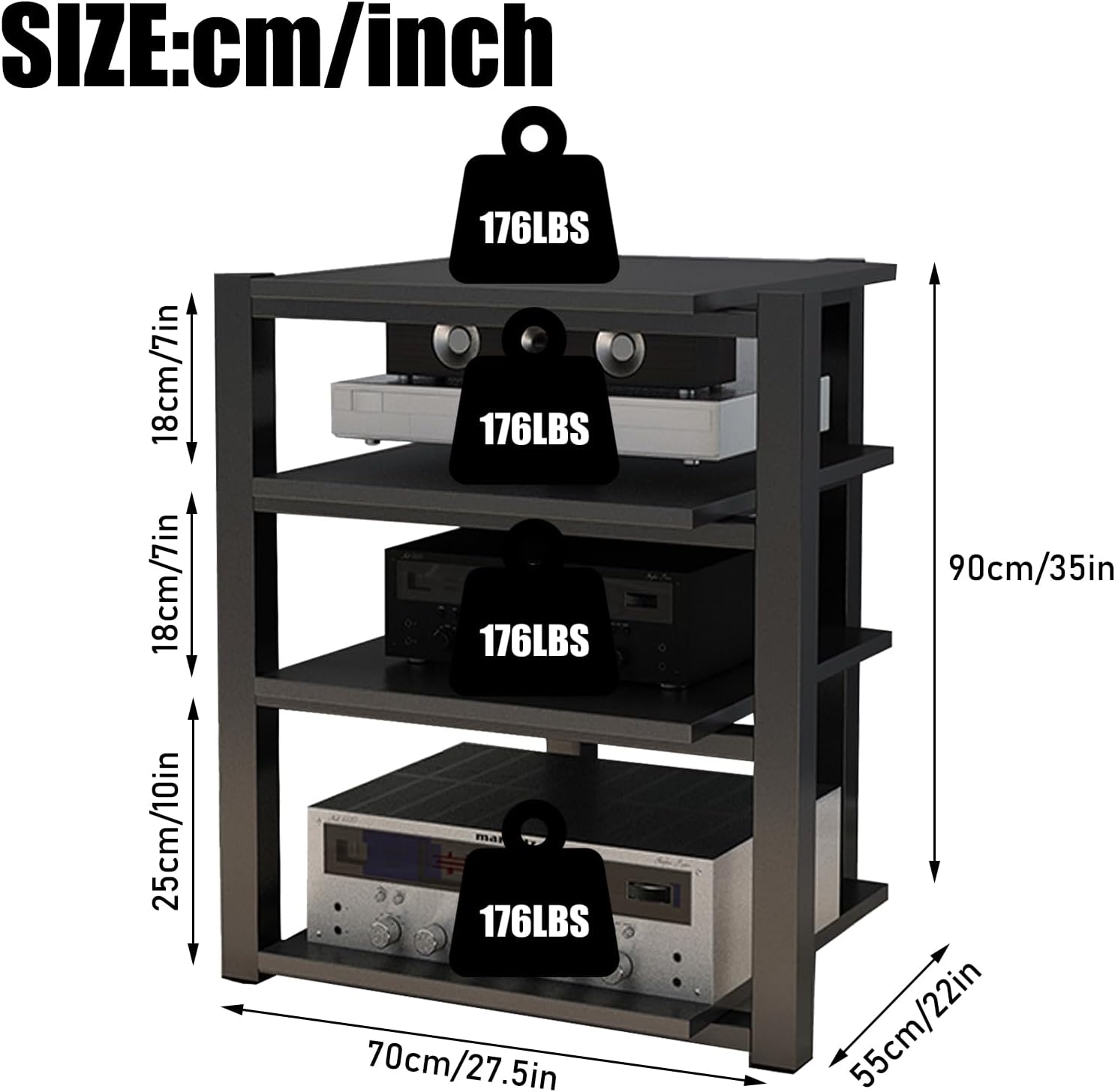 Dernoing Heavy Duty Audio Rack Tower