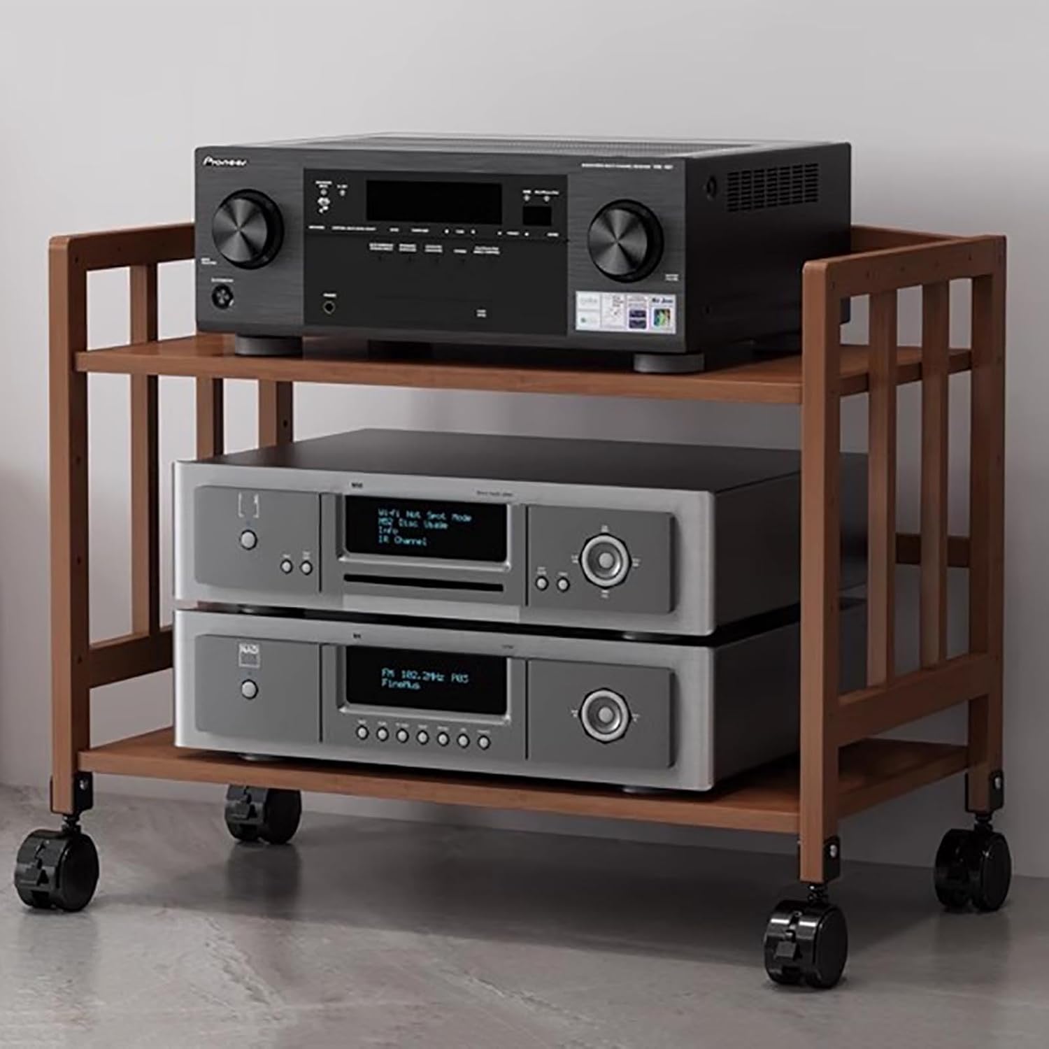 ZOCWJK Stand Movable Audio Equipment Cabinet w/Adjustable Shelf