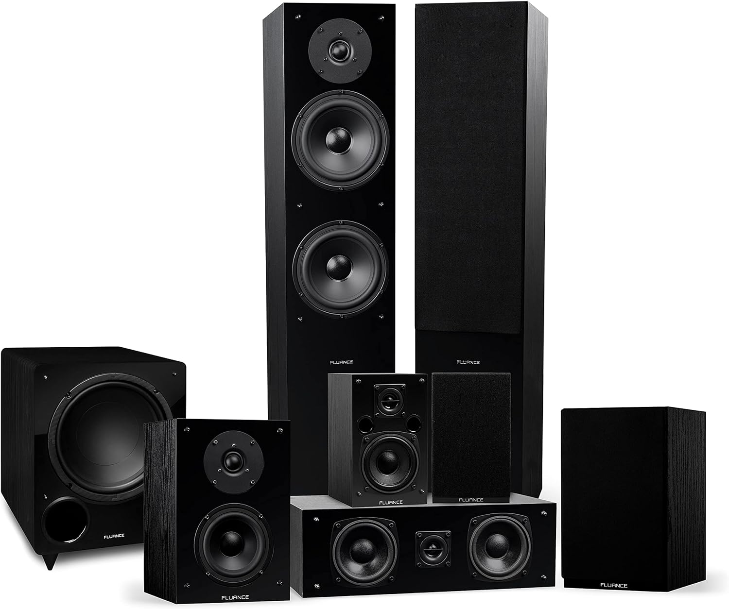 Fluance Elite High Definition Surround Sound Home Theater 7.1 Speaker System Including Floorstanding Towers