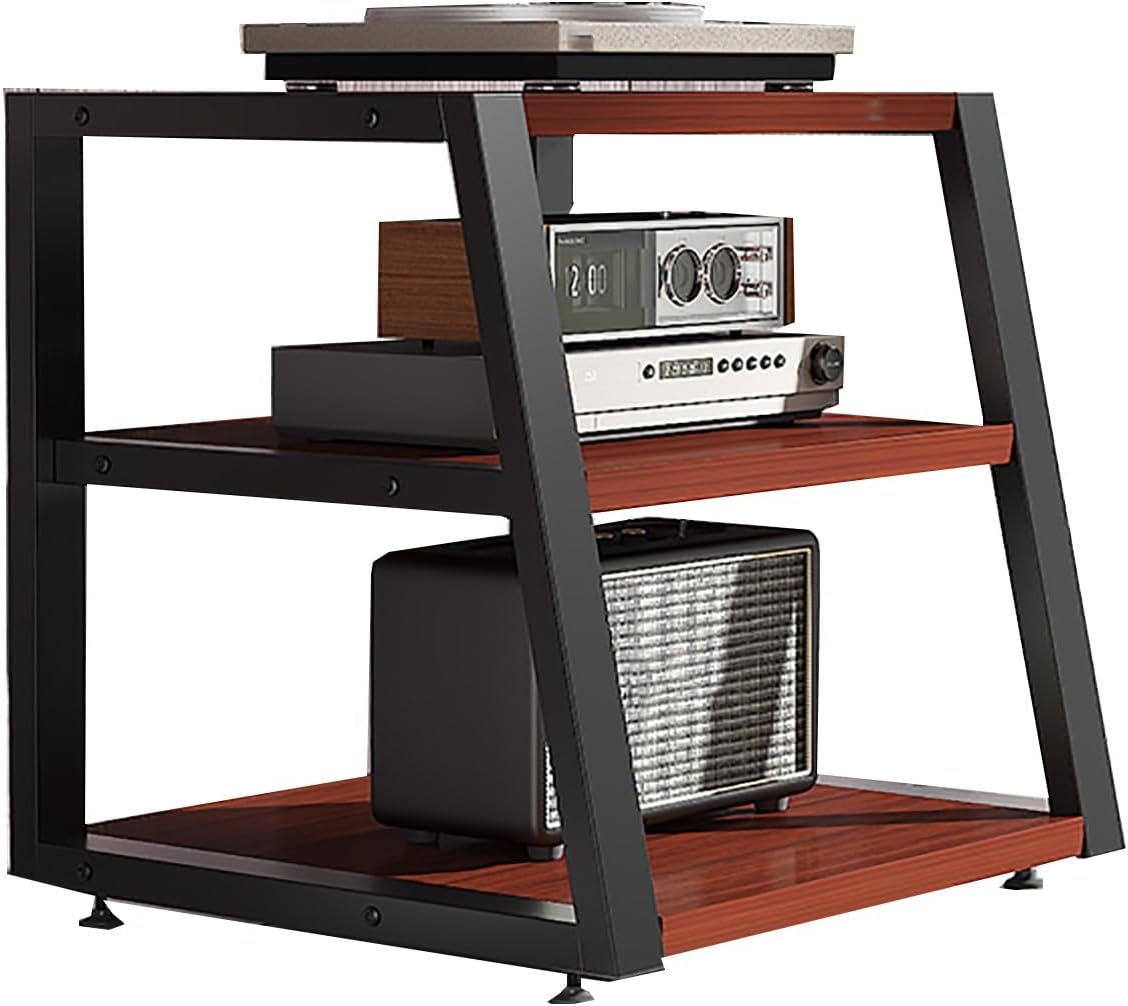 AV Media Stand Corner Shelf For Record Player Stereo Cabinet Audio Rack Tower Entertainment Stand With Shelves
