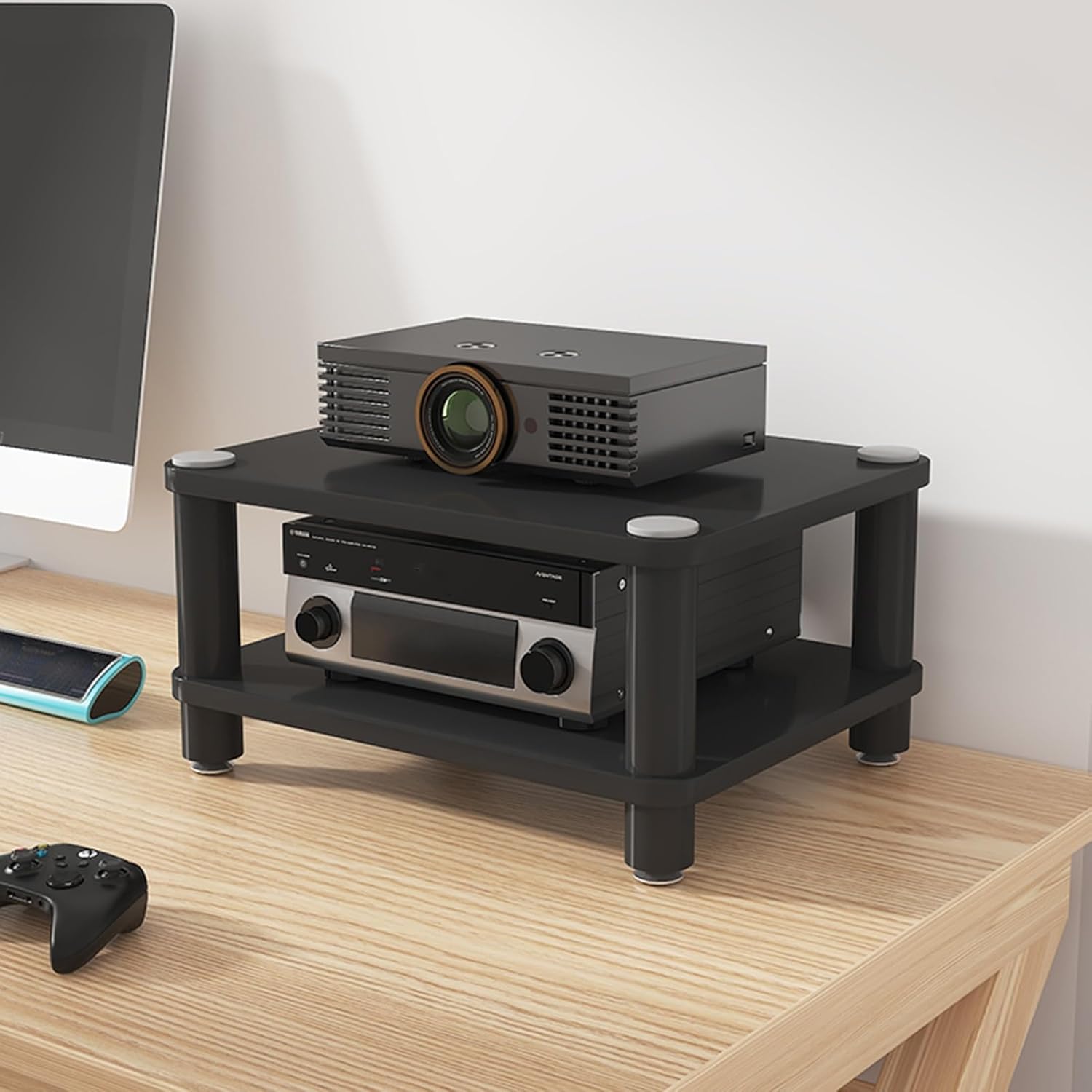 Modern Stereo Cabinet with Ample Storage - AV Media Stand & Record Player Holder