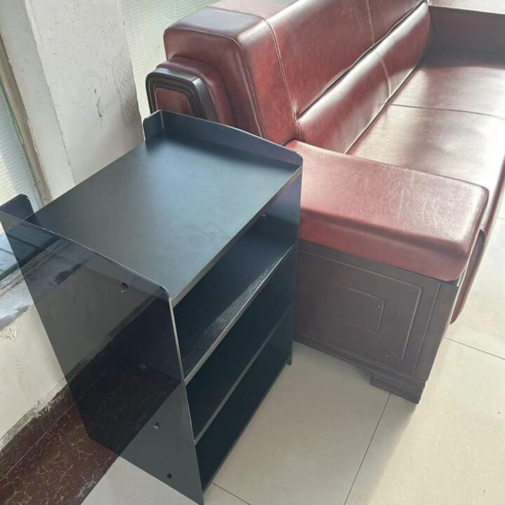 KGPGNYMYHA Acrylic Entertainment Shelves 3 4 Tier Audio Video Shelving Adjustable Media Storage Cabinet Audio Component Rack Floor-standing Record Player Stand(Black