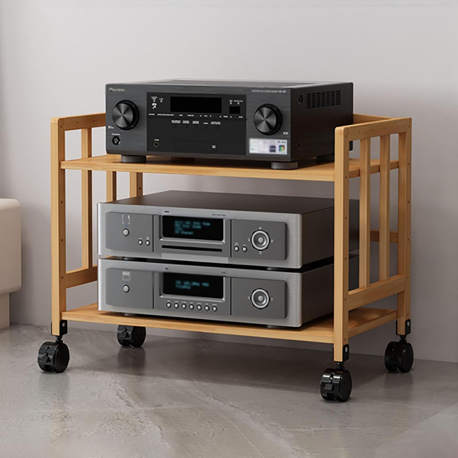 Adjustable HiFi Audio Rack - Heavy Duty 2/3/4/5 Shelf Media Stand for Home Theater & Entertainment System