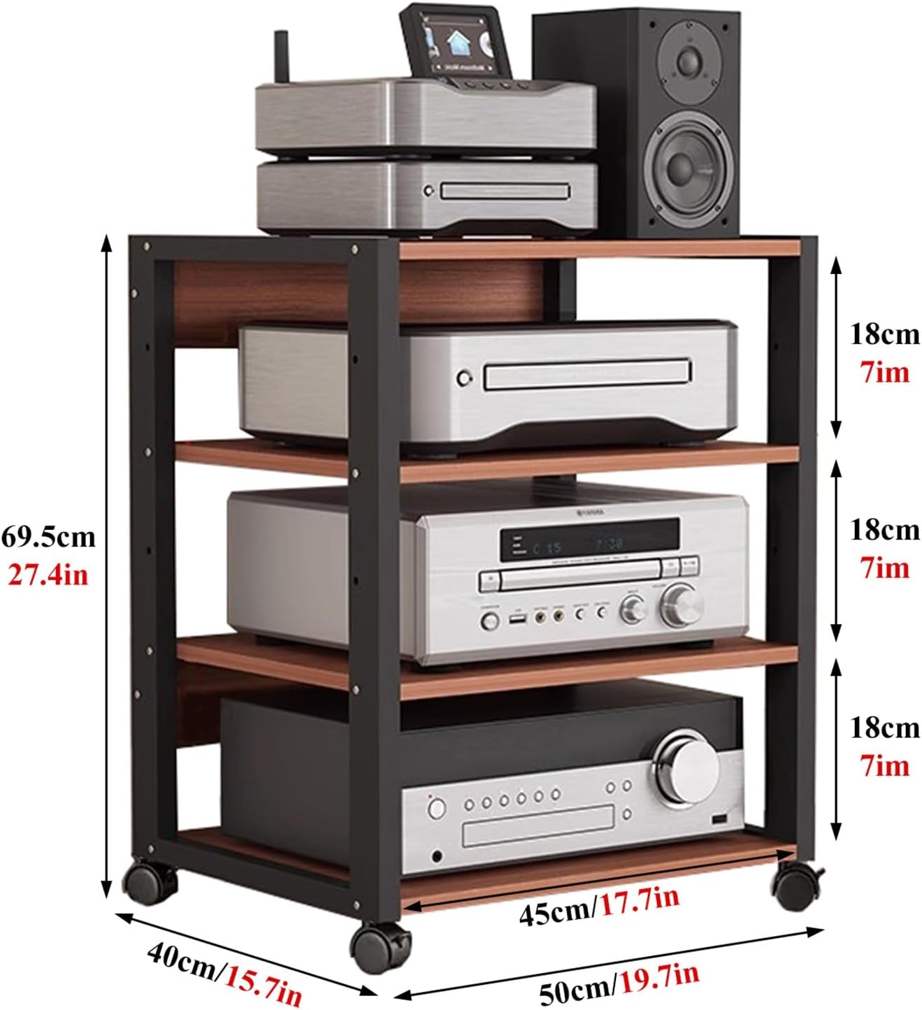 4-Tier AV Media Stand
