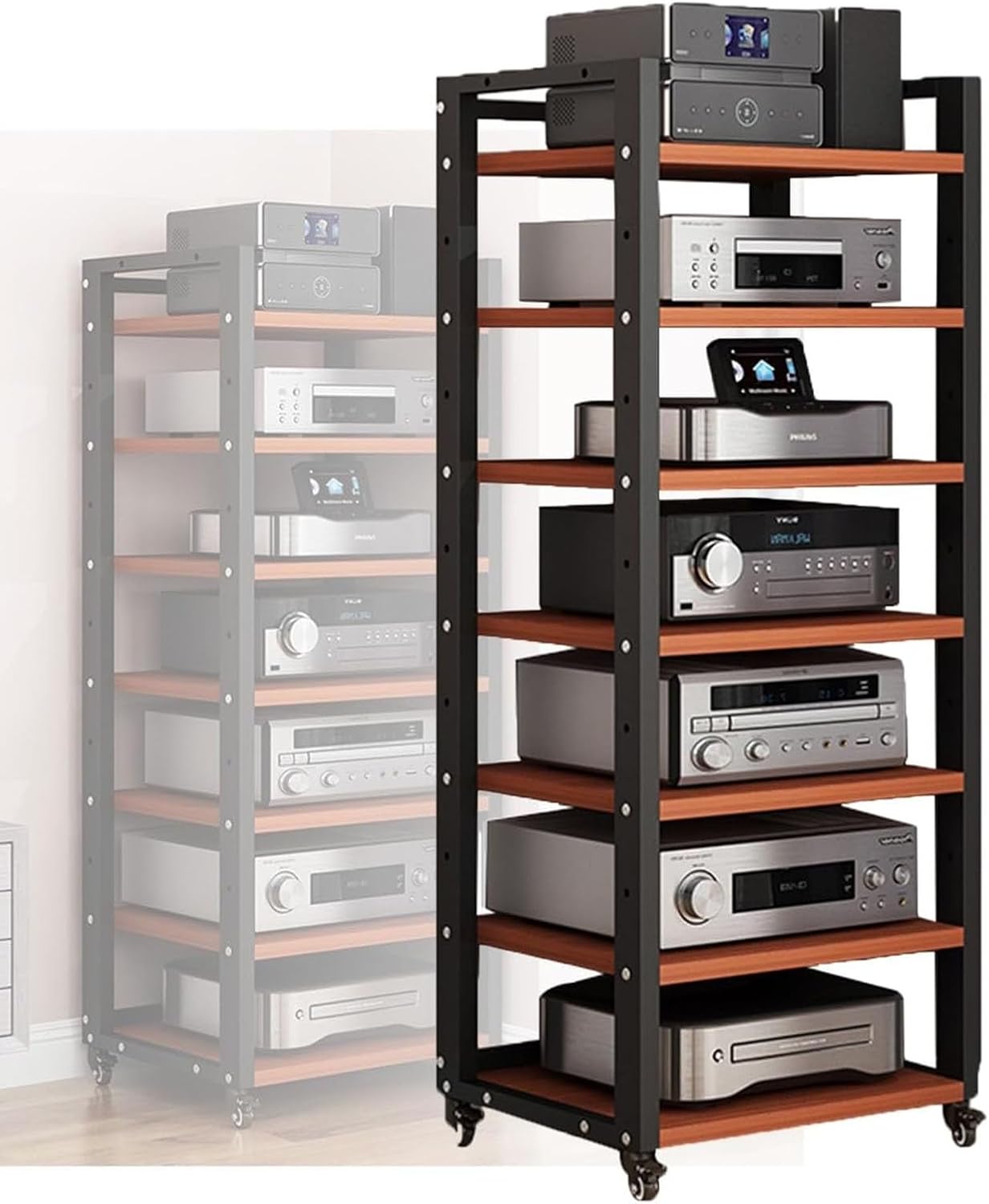 DONGYUE Movable Shelves Media Stand