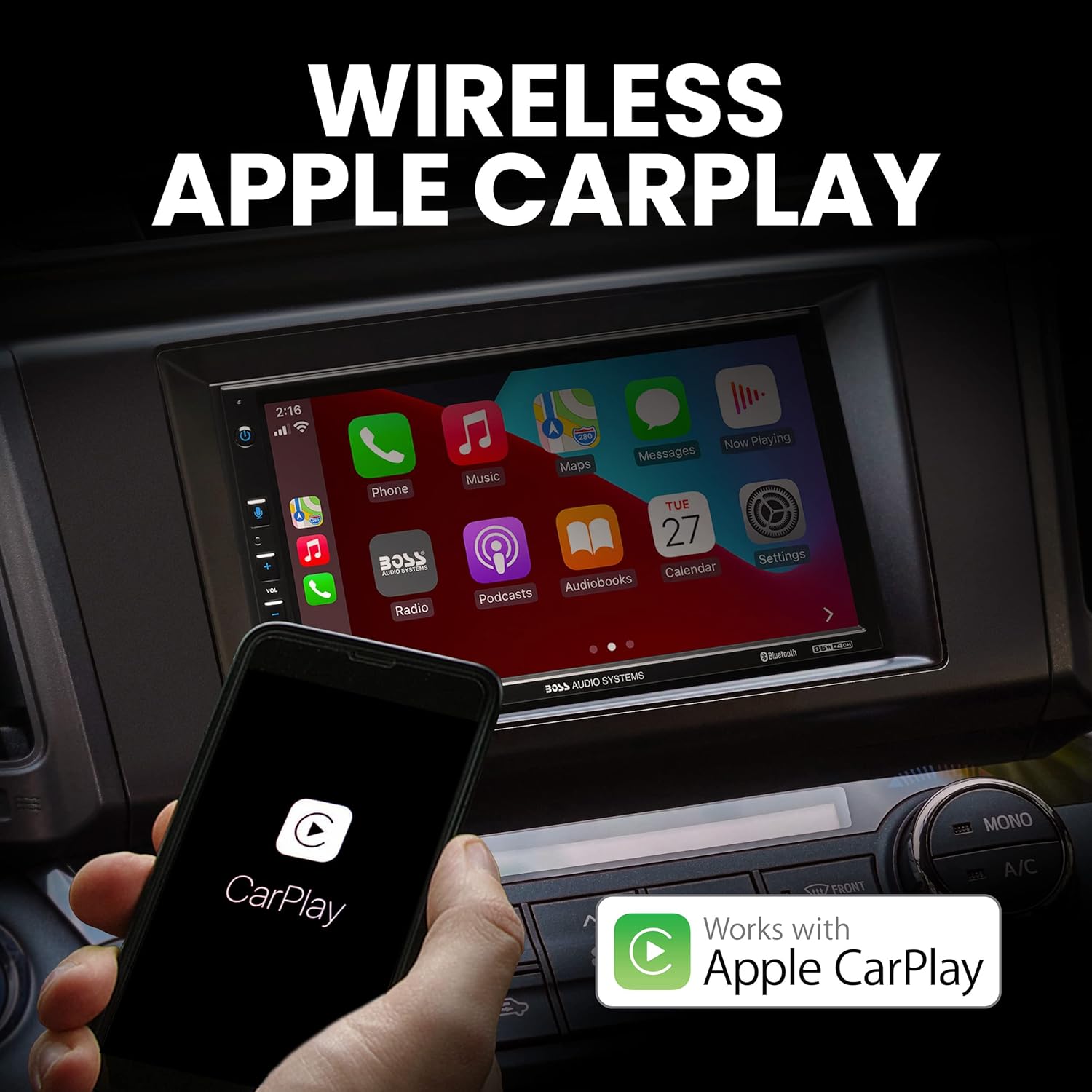 BOSS Audio Systems BVCP9800W Car Stereo - Wireless Apple CarPlay & Android Auto