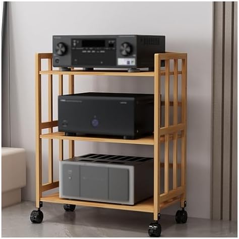 3 Tier Movable Living Room AV Media Stand Cabinet