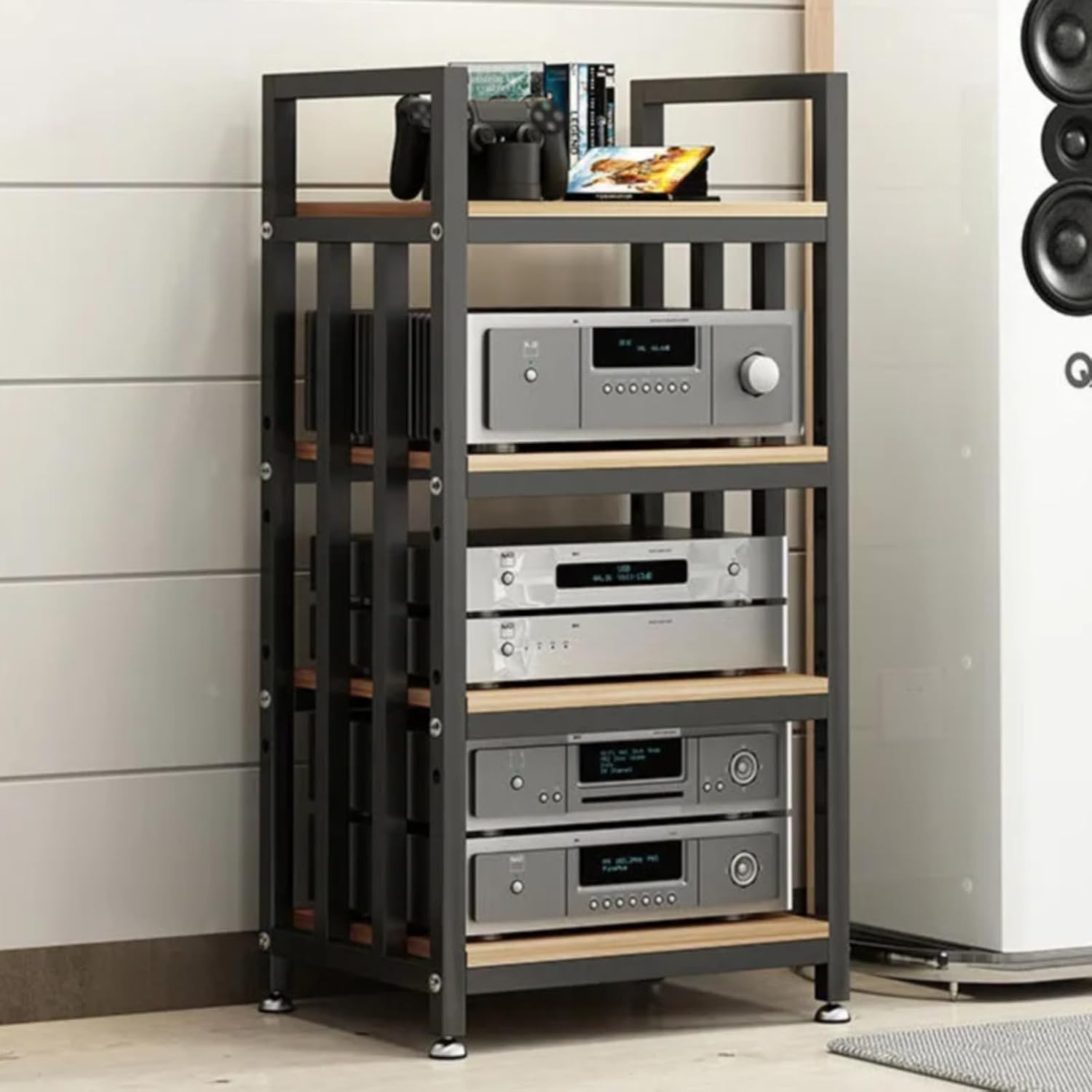 4-Tier Adjustable AV Media Stand