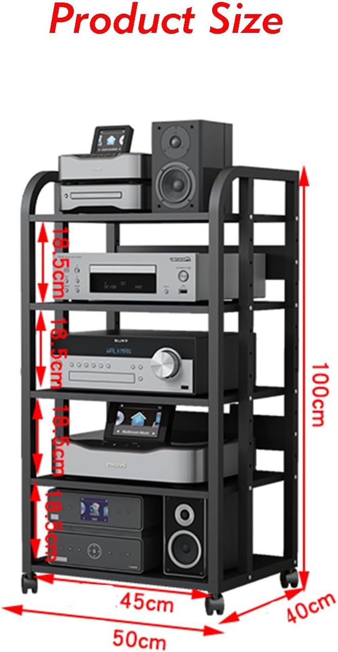 YLQFGUVWK 5 Tier AV Media Stand Wooden Corner Shelf Component Cabinet Stereo Audio Rack Stand Tower Perfect for Living