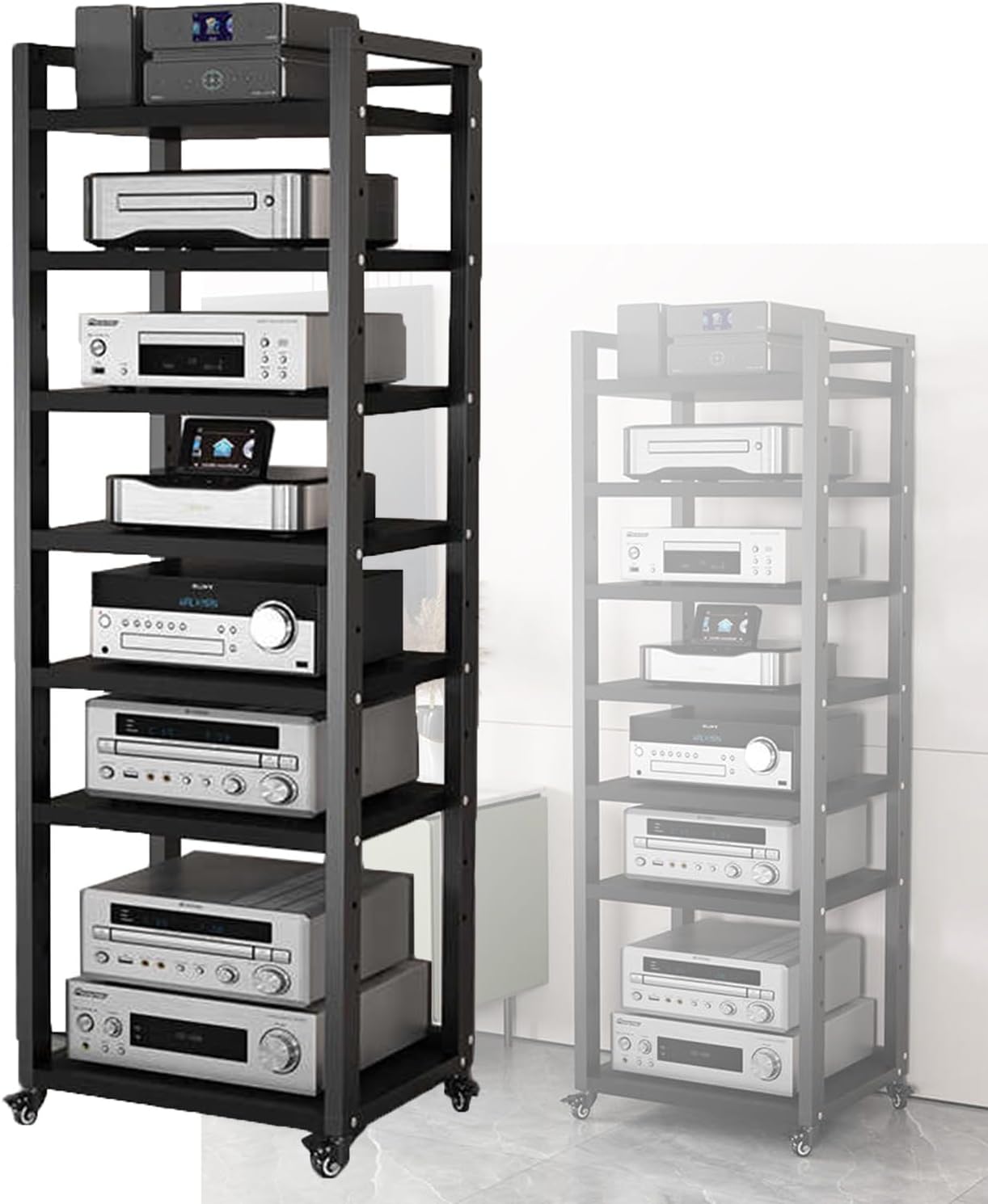 YLQFGUVWK Audio Video Media Stand with 7 Shelves