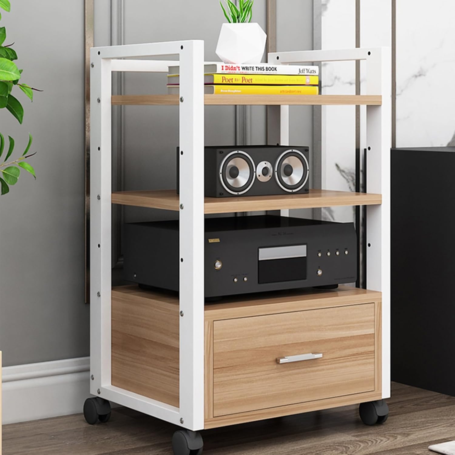 KUKIXKK with Wheels Audio-Video Media Stand Design