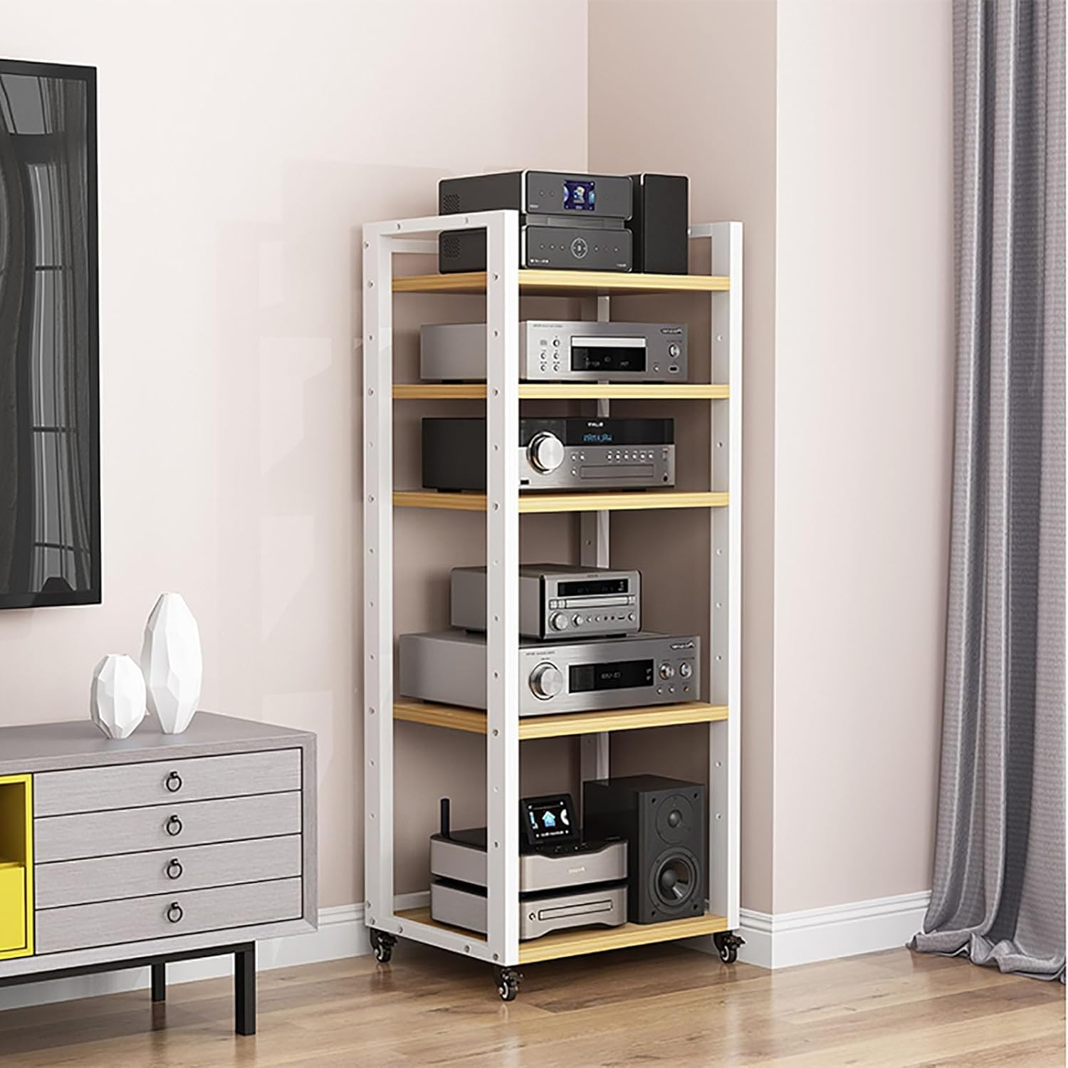 JIAHESHYP Media Stand Entertainment Center for Audio Video Components