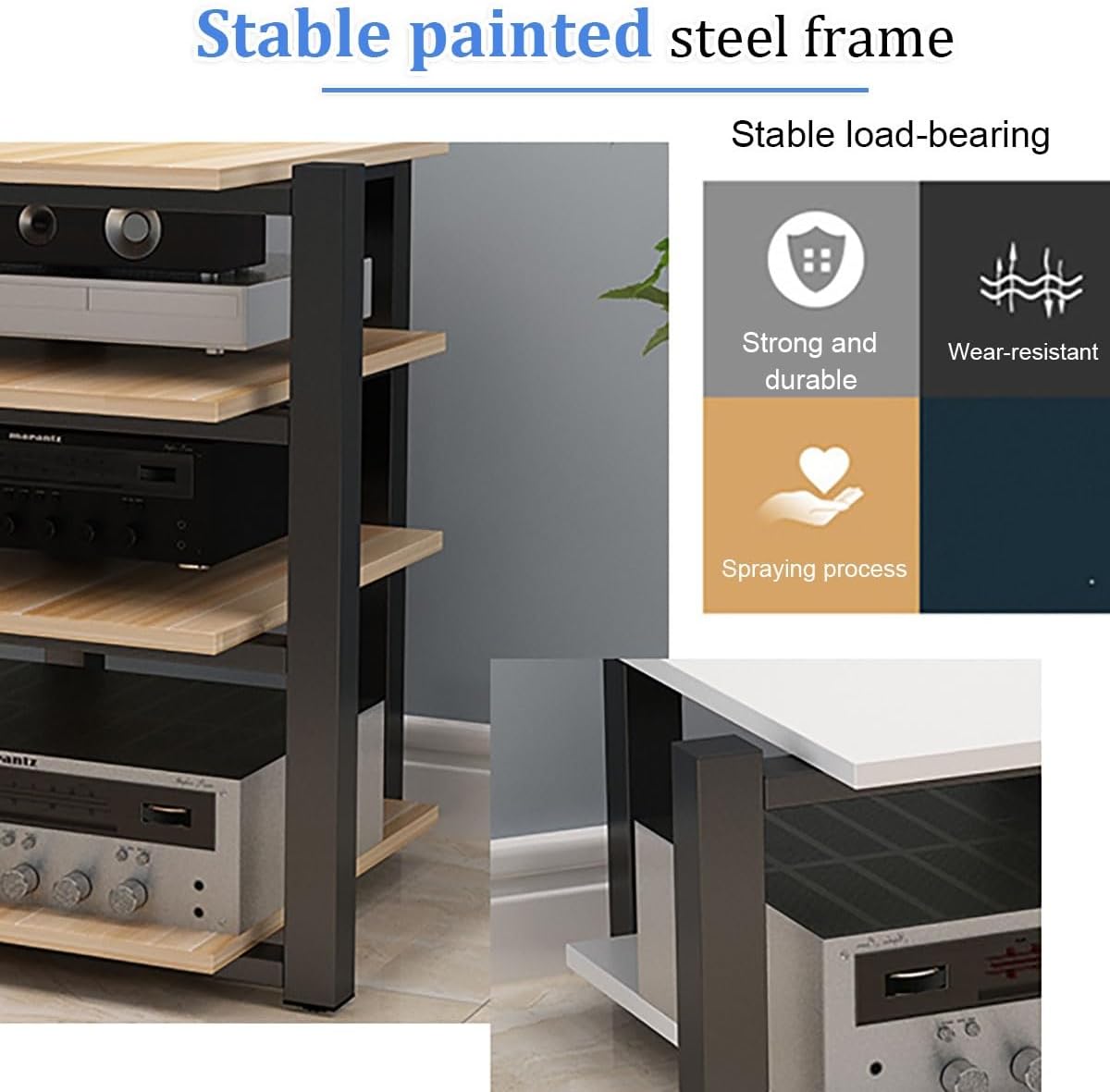 2.3.4 Tier AV Media Stand - Stereo Audio Rack