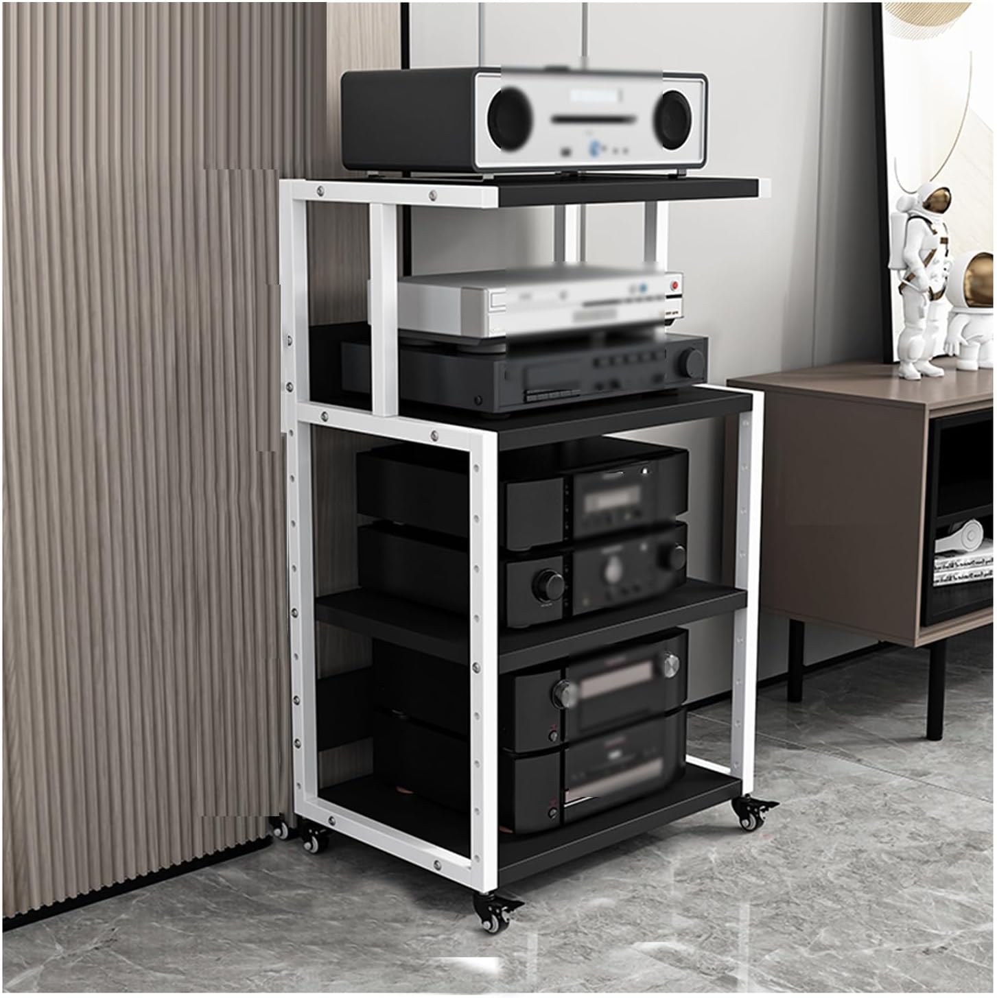 YLQFGUVWK 4-Tier Removable AV Media Cabinet Stand Component Cabinet