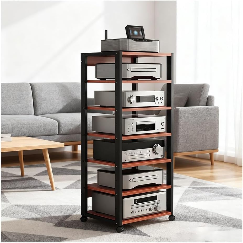 AV Shelf With Universal Wheels - HIFI Stand For Audio Video Components