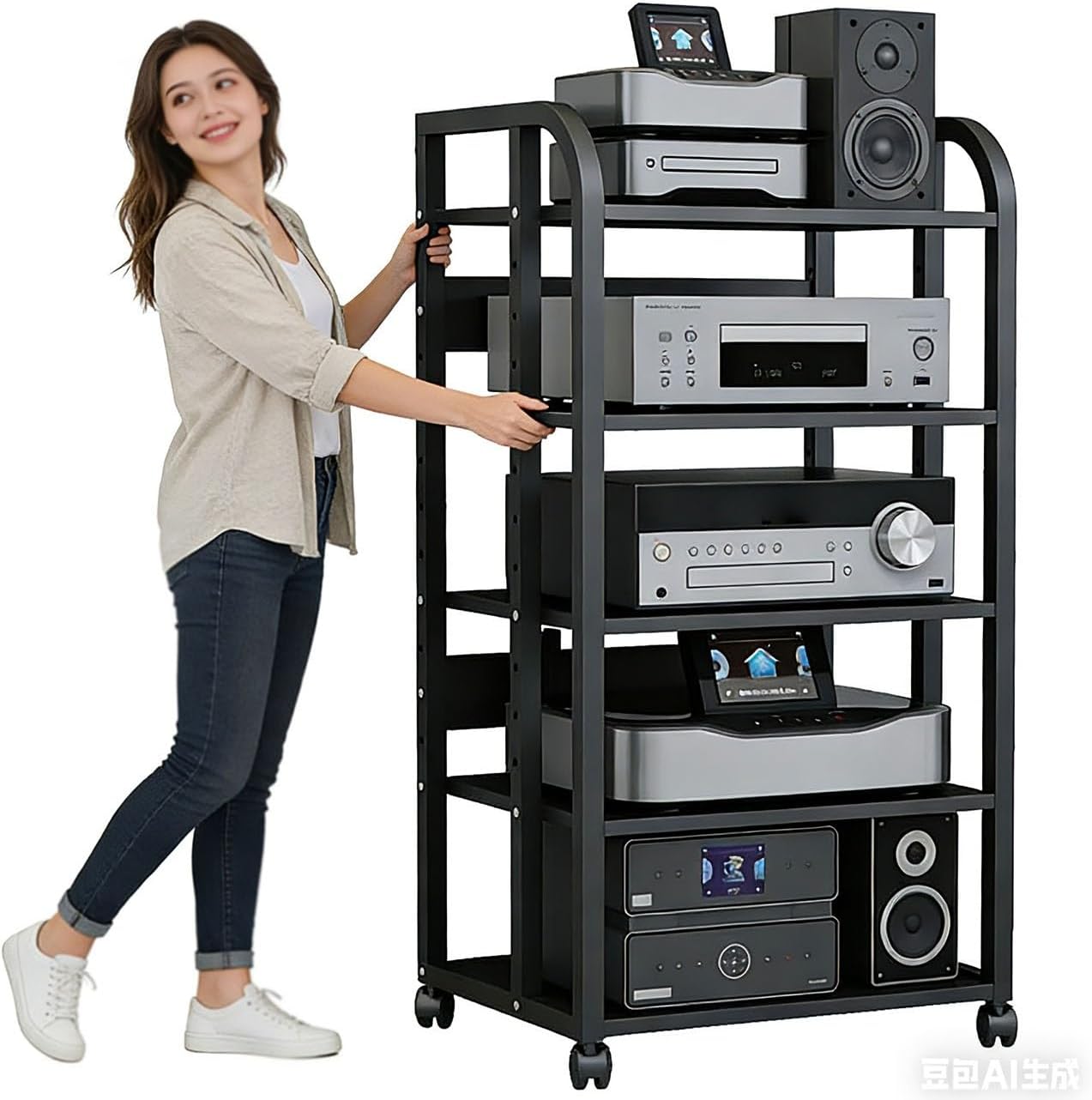 HUHUSHENGWEI Vintage Style Record Player Stand