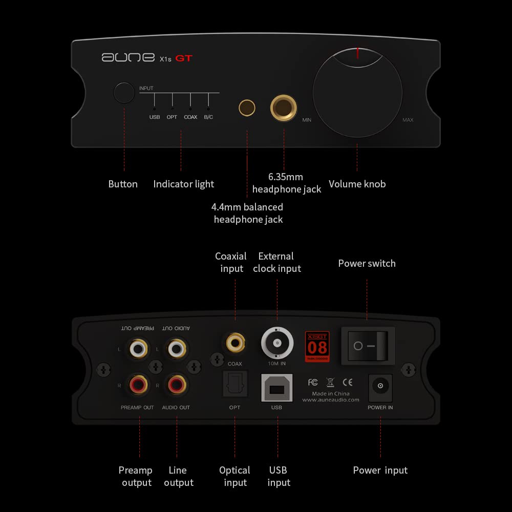aune X1s GT Hi-Res DAC 768kHz/32bit DSD512 with PLL