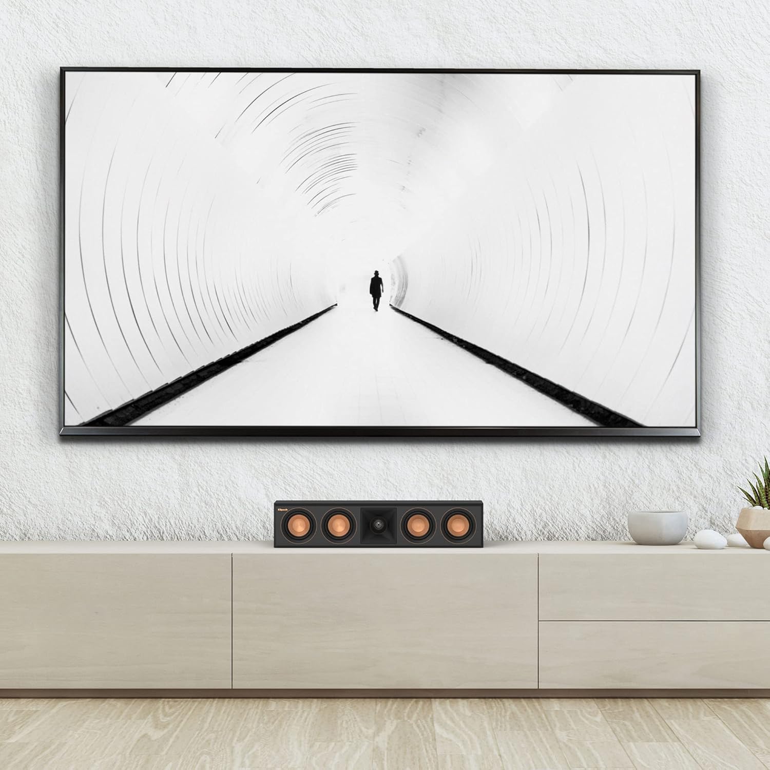 Klipsch Reference Premiere RP-404C II Center Channel Speaker with Shallow-Depth Sealed Design and 4 Cerametallic Woofer for Crystal-Clear Home Theater Dialogue in Ebony (Renewed)