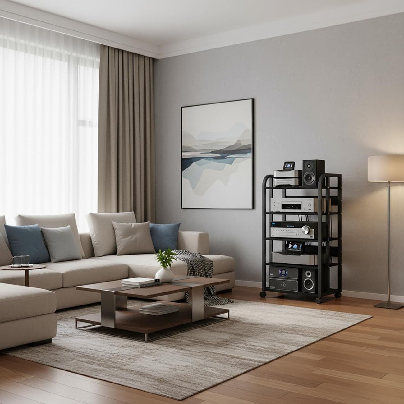 HUHUSHENGWEI 5 Tier Audio-Video Shelving