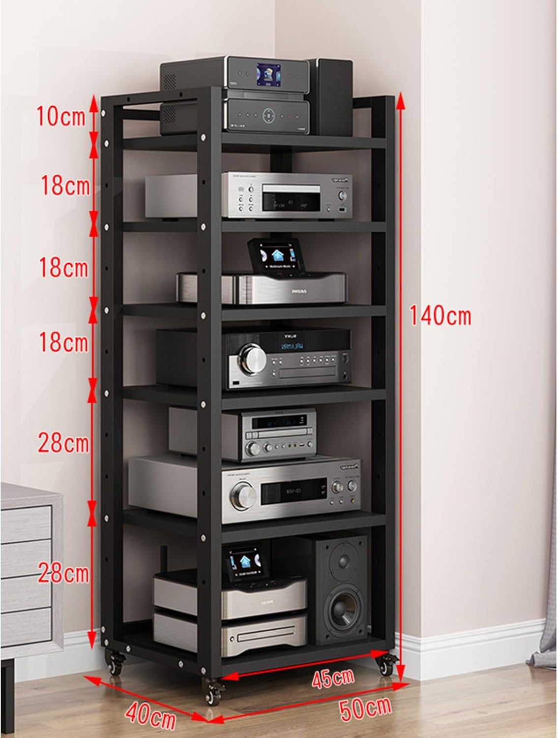 UEOFU 6 Tier Audio Rack Tower