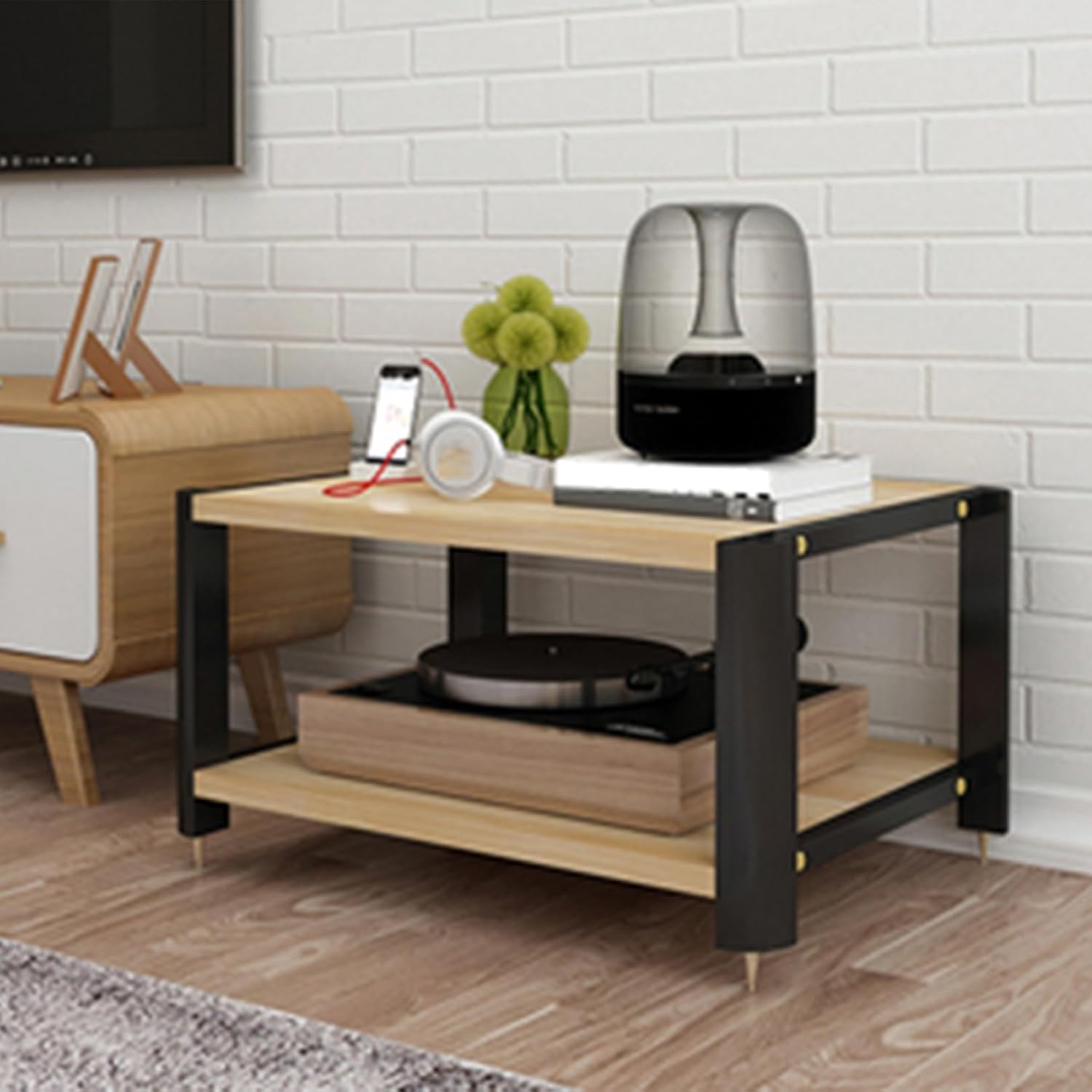 AV Media Stand Corner Shelf Media Console Stereo Racks and Stands with Storage Shelves