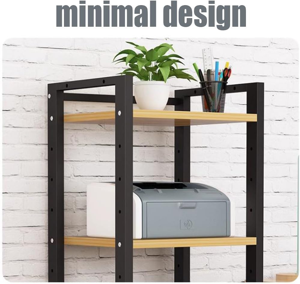 KGPGNYMYHA 55in Audio Video Media Stand Cabinet Movable Components Cabinet Stereo Rack Modern Media Center Corner CD Player Stand With Height Adjustable Shelves(Black+Black