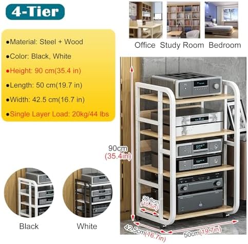 27 35 43 Inch Tall Stereo Stands 3/4/5 Shelf for Living Room