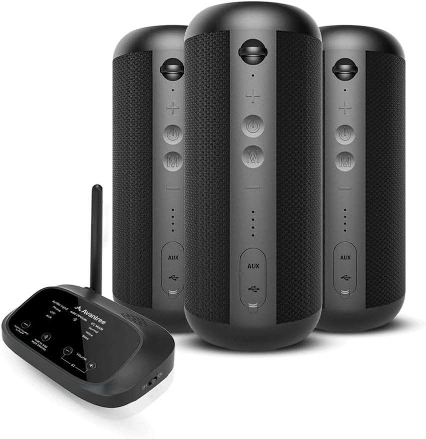 Avantree Harmony 2 Multi-Room Wireless Speaker System with Bluetooth & Wired Inputs