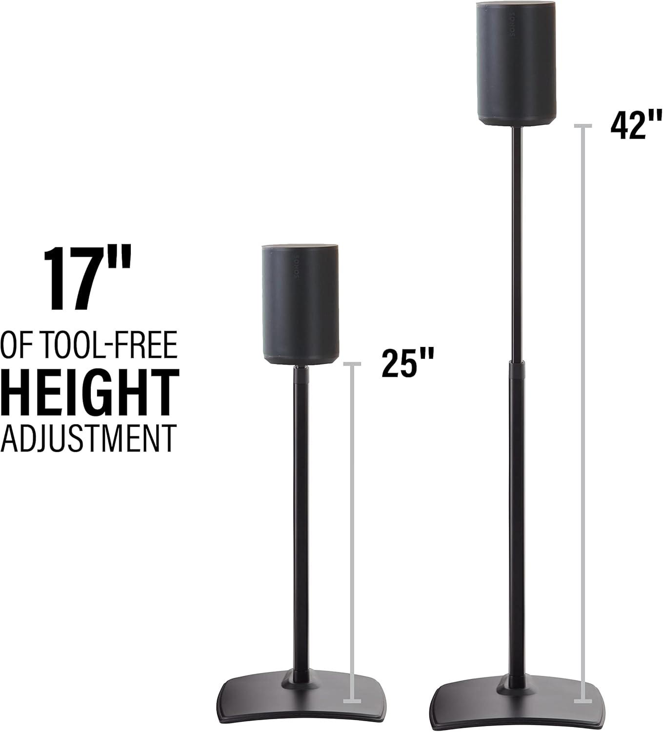 Sanus WSSE1A2-B2 Height-Adjustable Speaker Stands for Sonos Era 100
