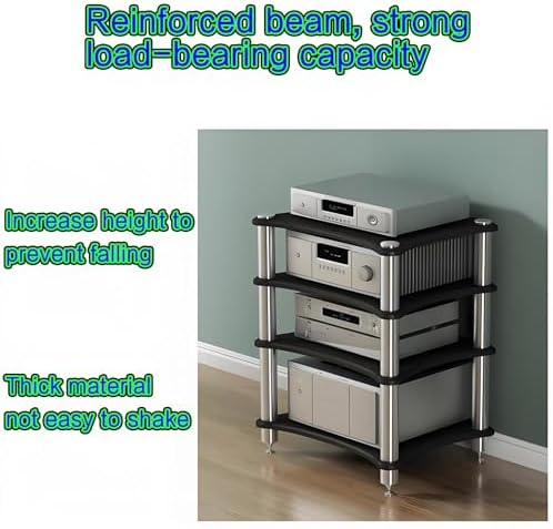 UYCVT Audio Video Media Stand Cabinet - Ample Storage for Entertainment Stereo Components Gaming & Recording Rooms - Stylish Av Storage Solution for Living Spaces-Brown-23.6x18.8x24.4in