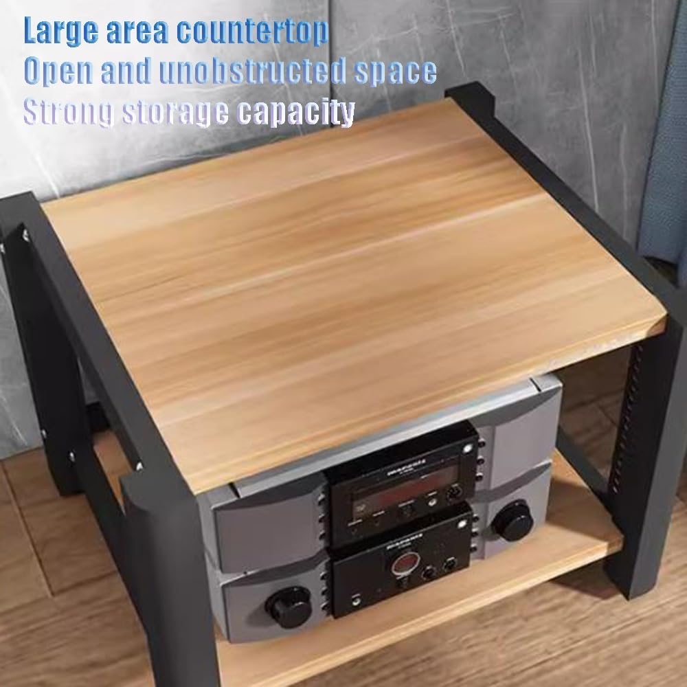 ZYXQQJ Home Theatre HiFi Amplifier Rack Movable Media Stand CD Player Stand 2/3/4/5 Tier Floor-Standing Audio Tower Stereo Cabinet(Teak