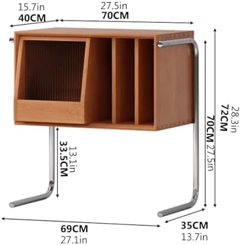 Record Player Console Cabinet Audio Media Console Entertainment Stand Shelf Gaming Shelves Stereo Racks and Stands Audio-Video Shelving Rack Audio Tower(Brown)