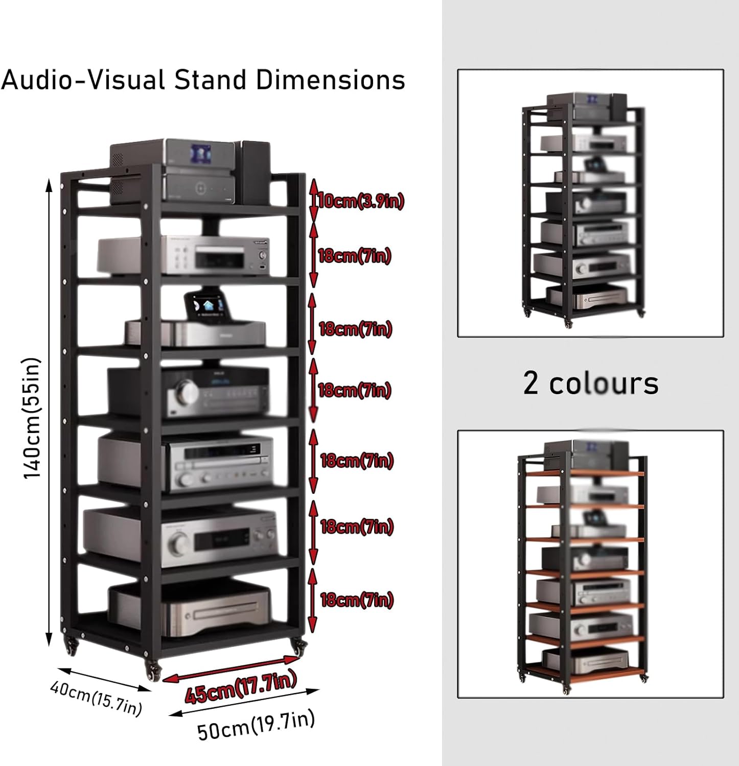 YDEHUEAD 7 Tier Audio Rack Tower