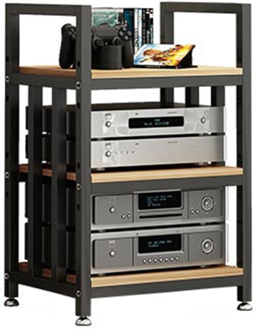 YLQFGUVWK Audio Video Media Stand with 3 Height Adjustable Shelves