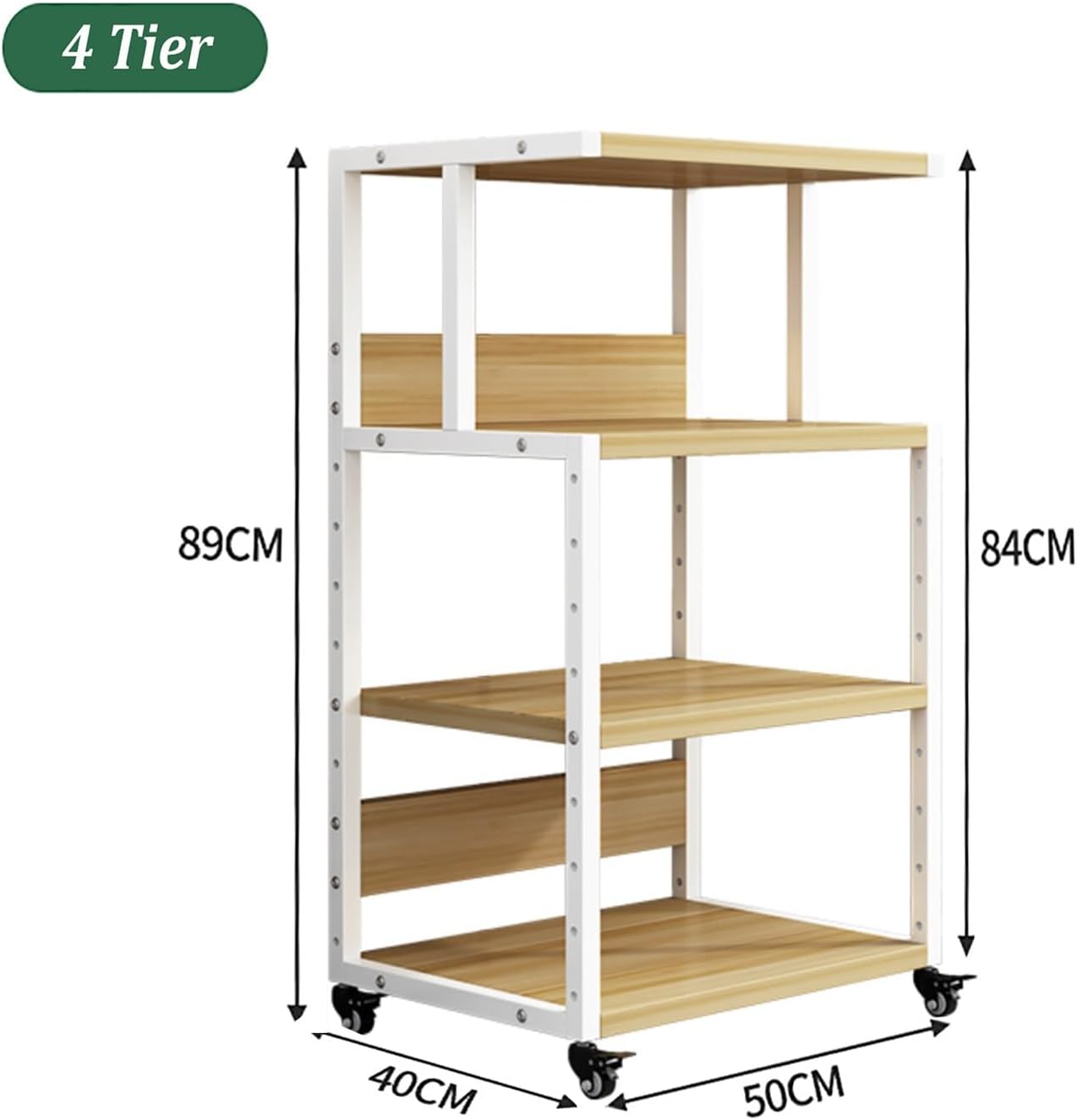 DONGYUE 4-Tier Removable AV Media Stand CD Player Stand Stereo Component Storage Cabinet with Height Adjustable Wooden Shelves