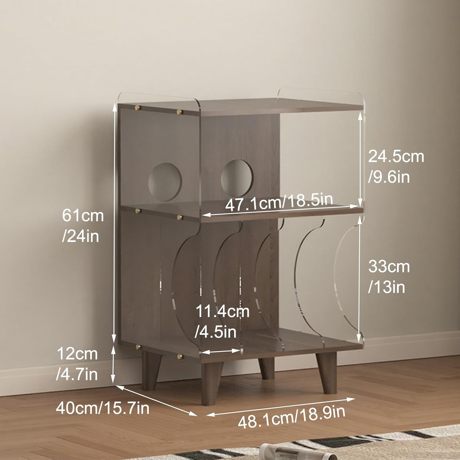 3-Tier Media Stand Audio/Video Component Cabinet