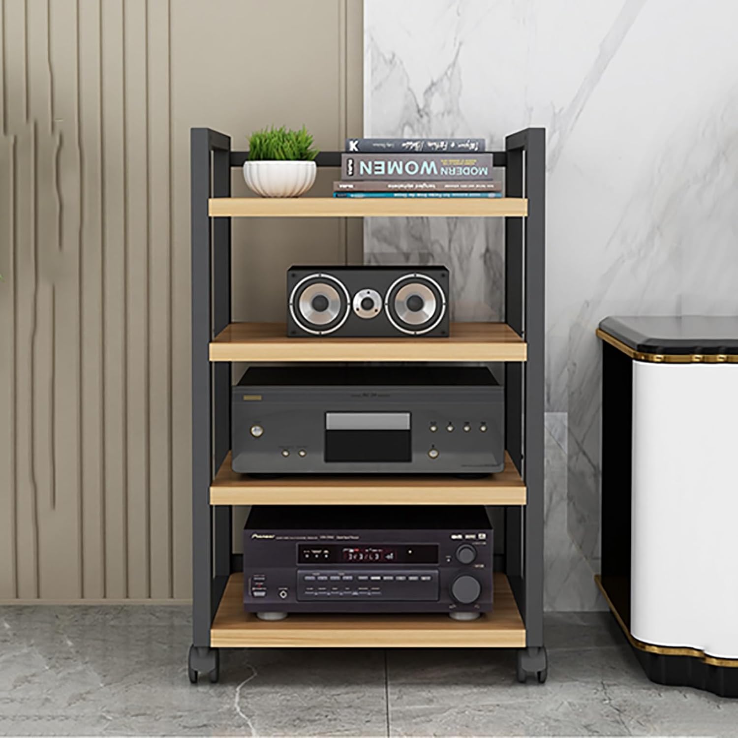 XingLi 4-Tier Audio Video Components Cabinet