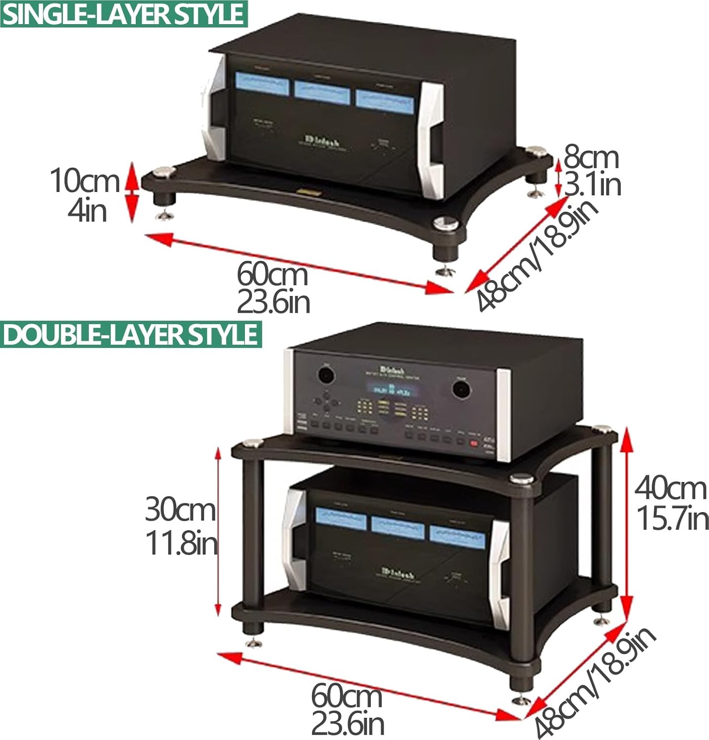 THNSAWX 1/2/3/4-Tiers HiFi Stereo Rack