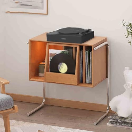 Record Player Console Cabinet Audio Media Console Entertainment Stand Shelf Gaming Shelves Stereo Racks and Stands Audio-Video Shelving Rack Audio Tower(Brown)