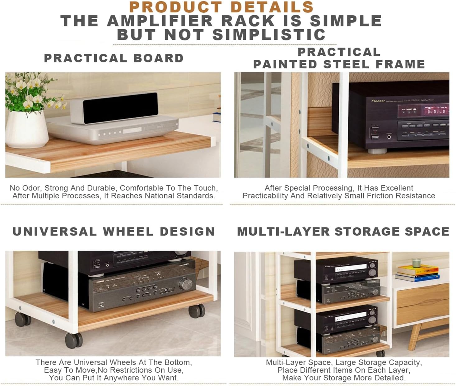 DLYZAYE Wooden Display Cabinet with Wheels