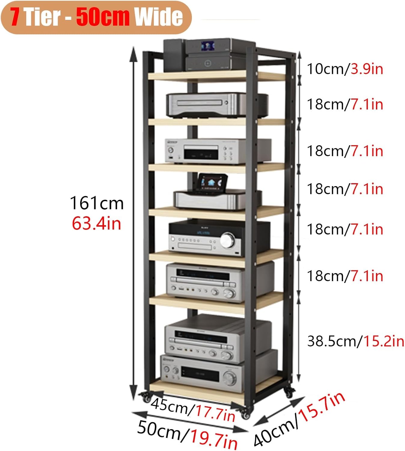 Audio Rack Tower Stand 5 6 7 8 Tier
