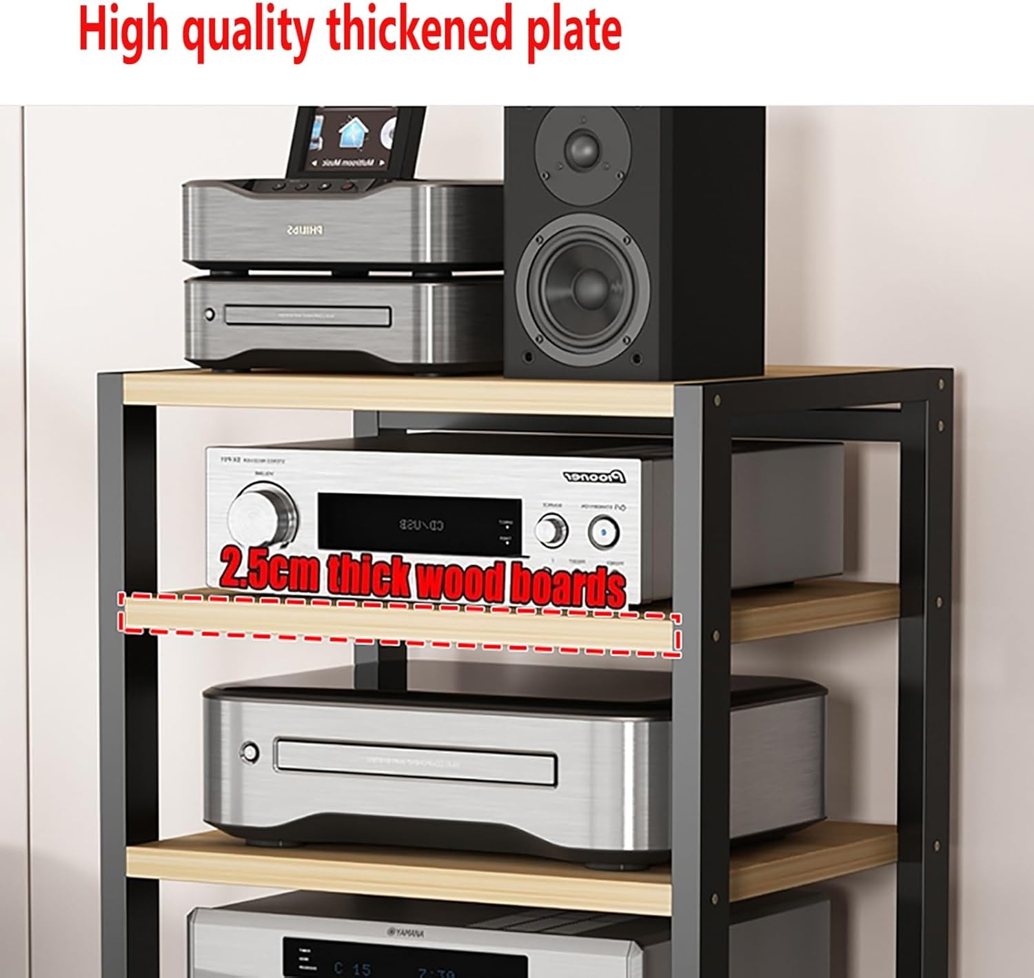 XingLi 2/3/4-Tier Movable Audio Video Components Cabinet