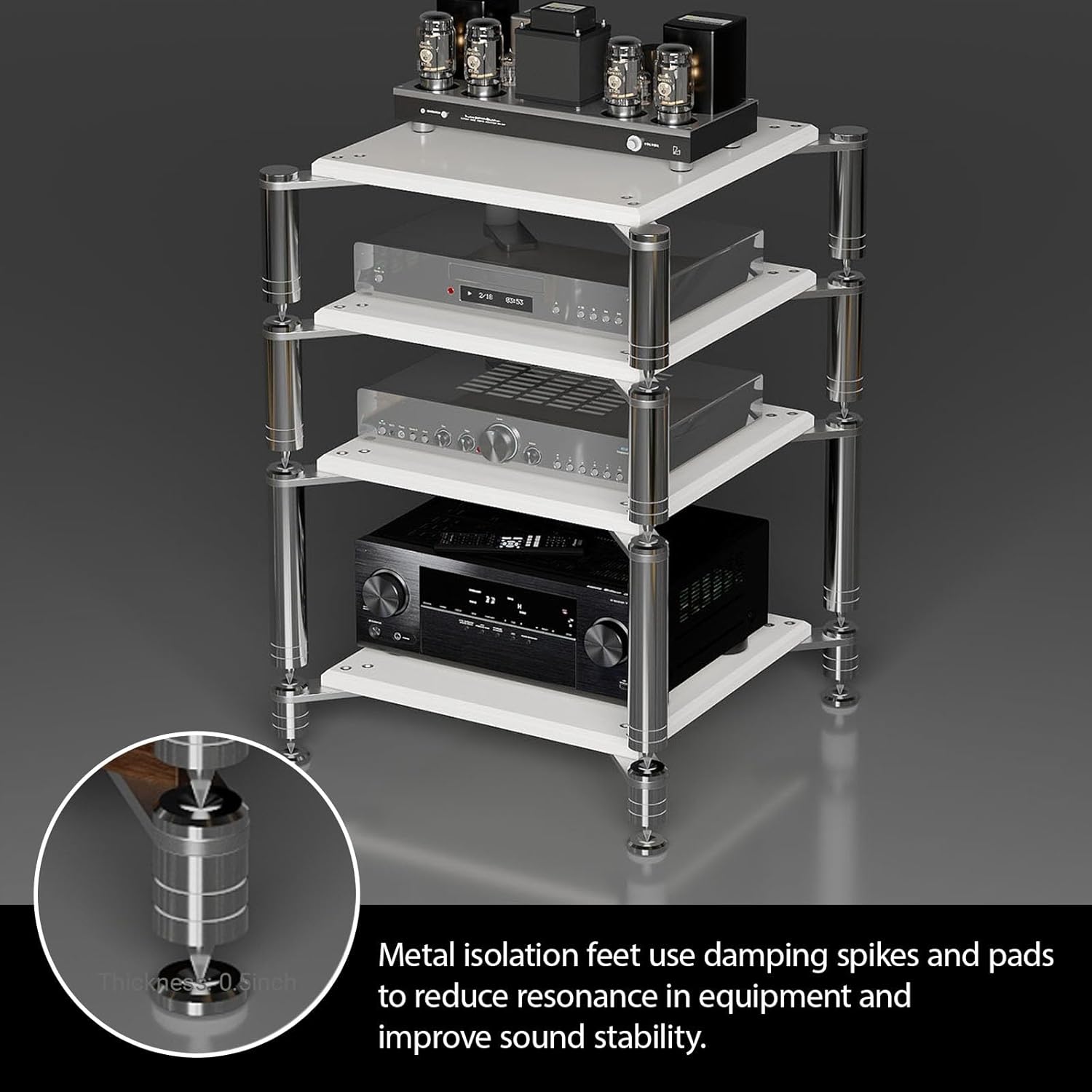 XDOPIRRS 1/2/3/4 TierOpen Wooden Audio Rack