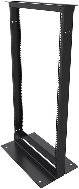 NavePoint 25U 23-inch Width 2-Post Frame Rack - Open Frame Rack with Cage Nut for 19 Inch Equipments