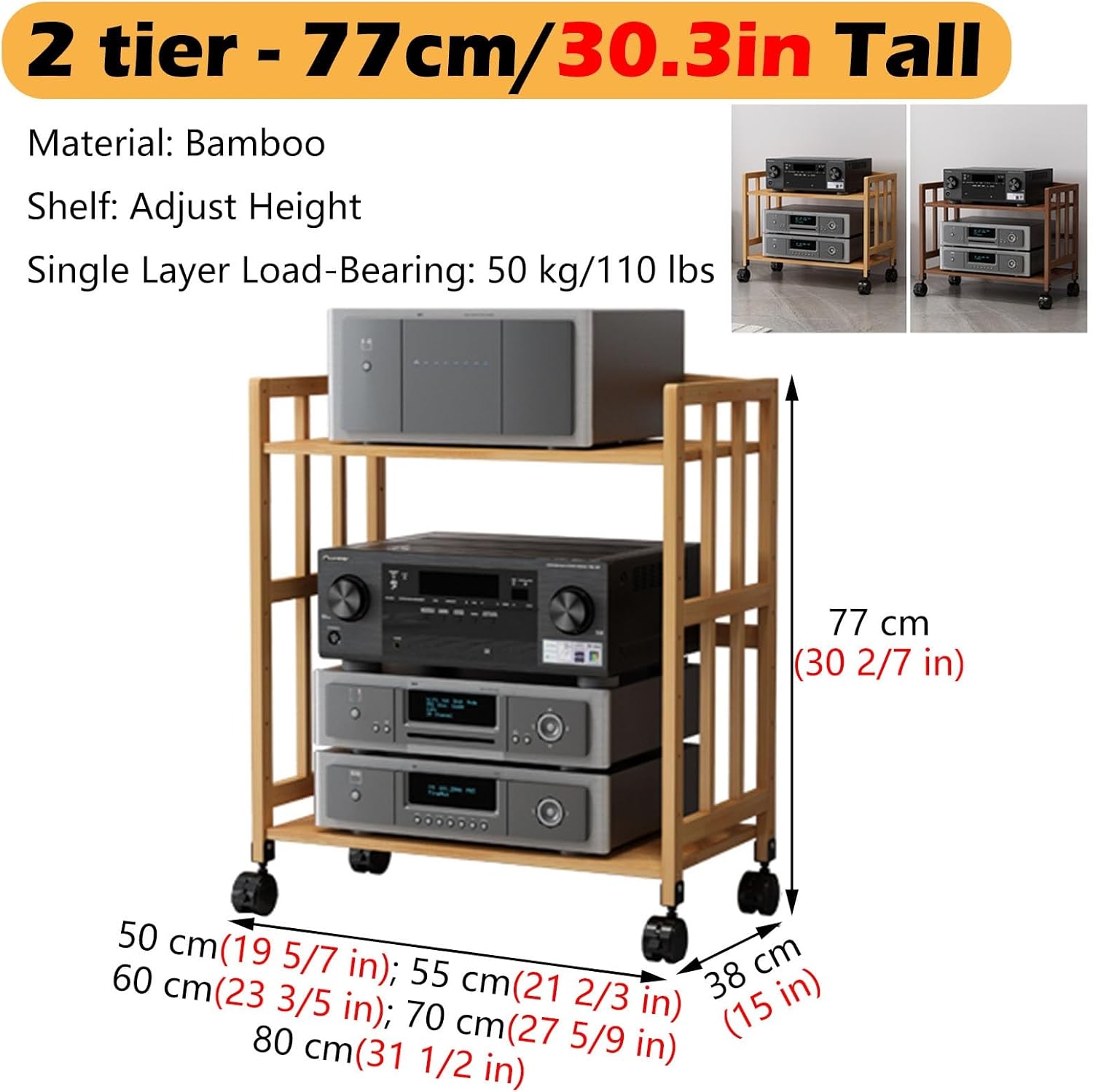 RENLXFI Audio Rack Stereo Cabinet