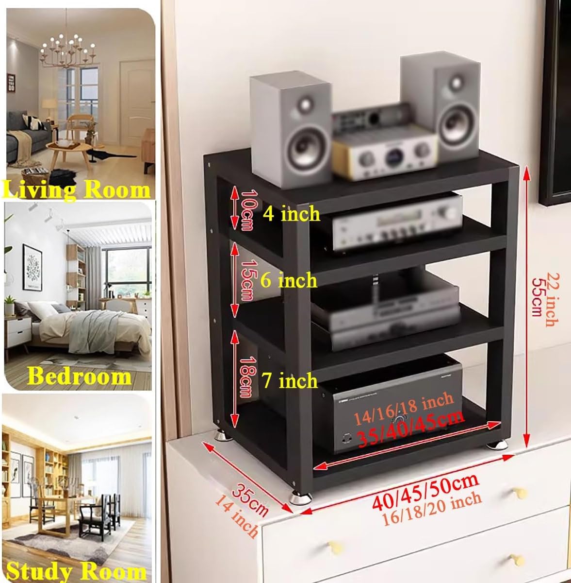 4 Tier Audio Video Media Stand