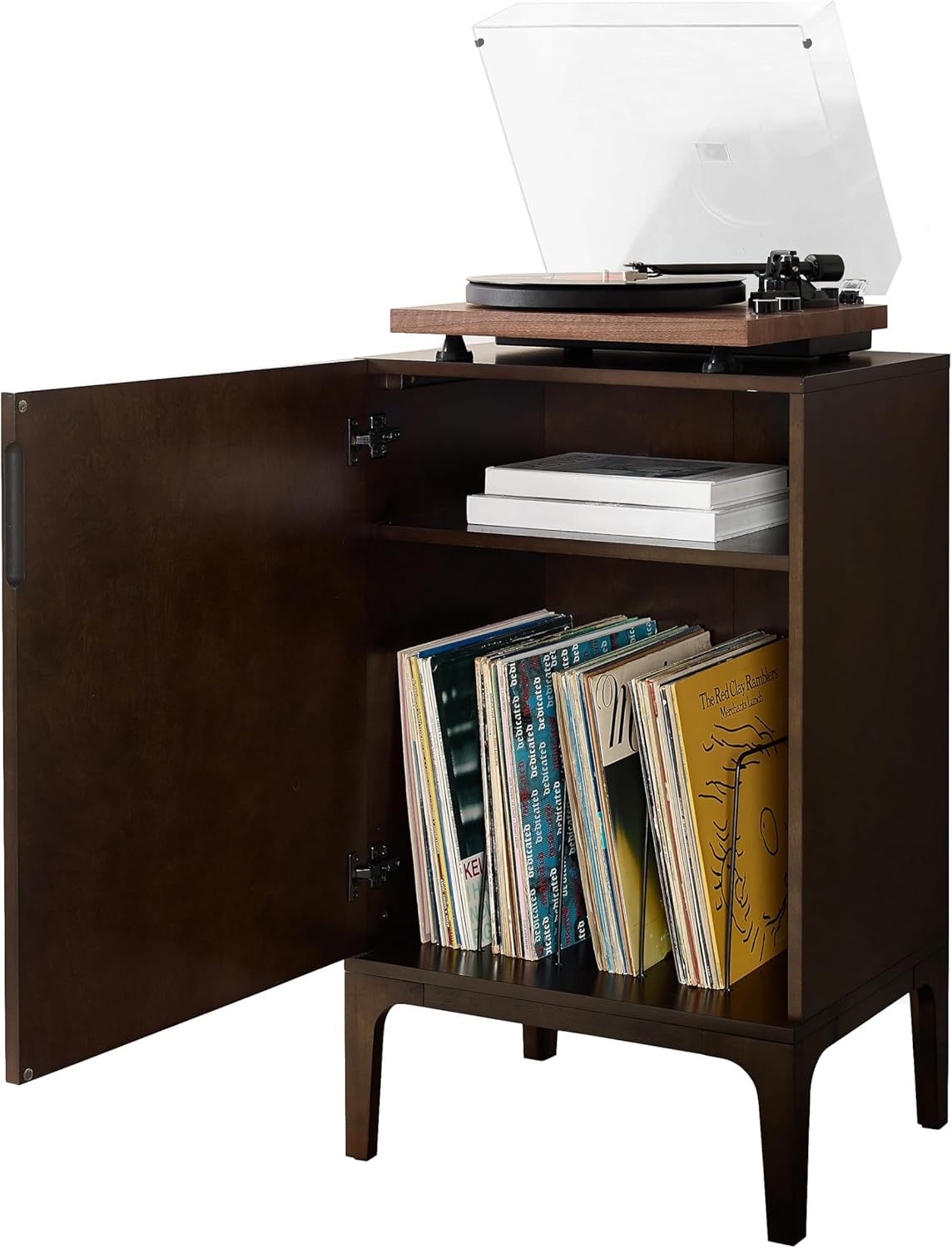 Crosley Furniture Asher Record Player Stand with Storage for Vinyl Records